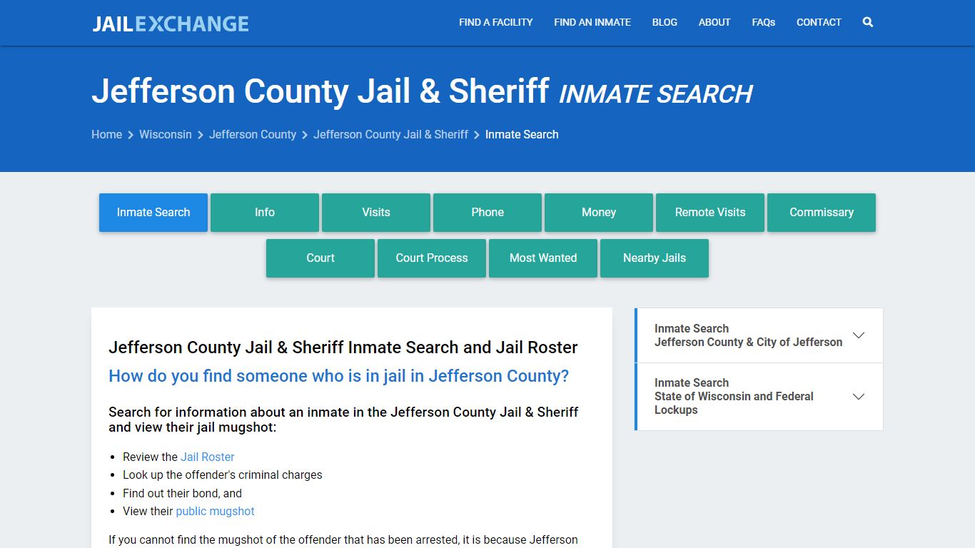 Jefferson County Jail & Sheriff Inmate Search - Jail Exchange